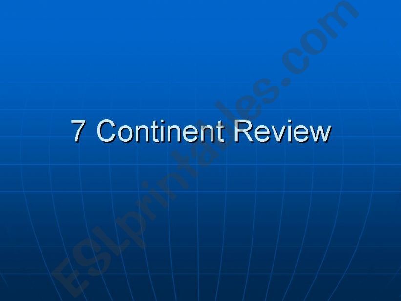Seven Continents powerpoint