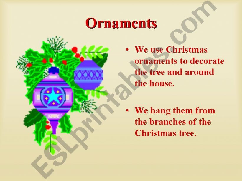 Christmas Vocabulary & Traditions I for 9-11 yrs