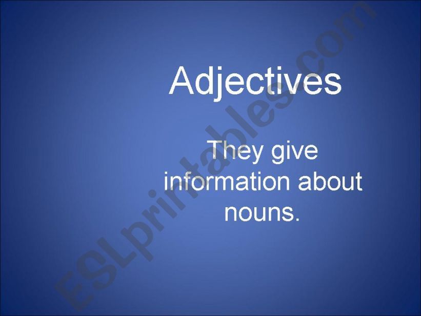 Adjectives Pictionary powerpoint