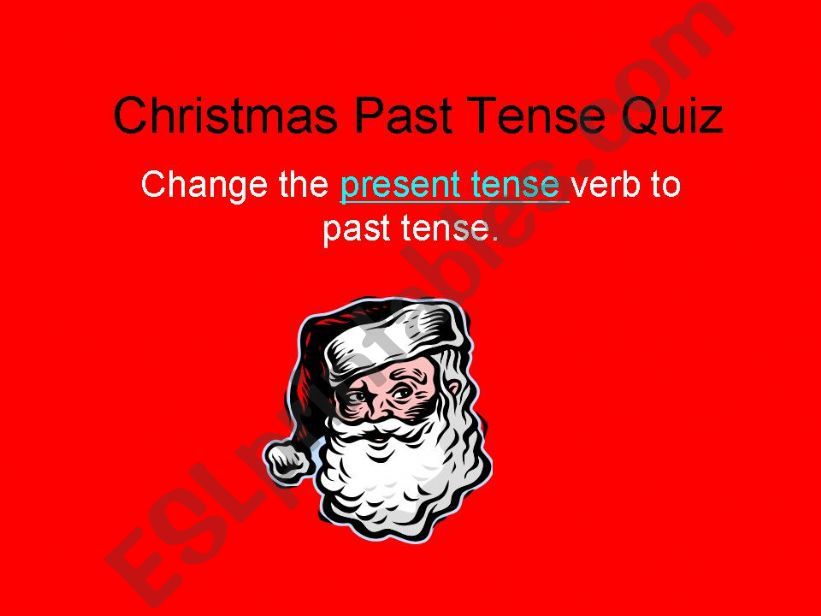 Christmas Past Tense Answers powerpoint