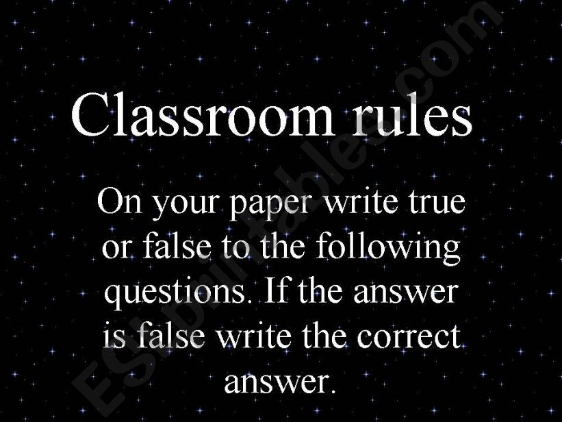Classroom Rules quiz  powerpoint