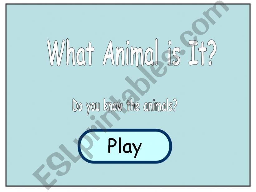 What Animal is It? powerpoint