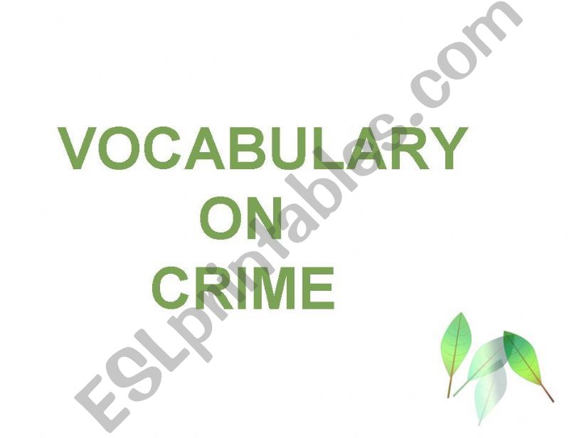 Crime Vocabulary powerpoint