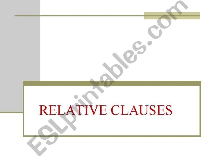Relative Clauses powerpoint
