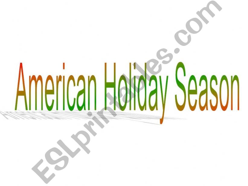 Holiday Season in America powerpoint