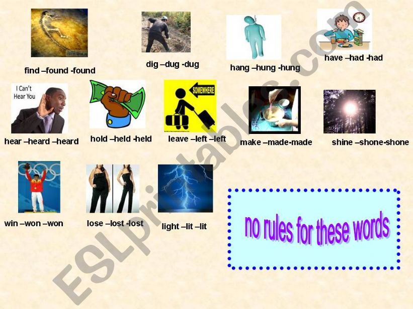 Teaching irregular verbs(4) powerpoint