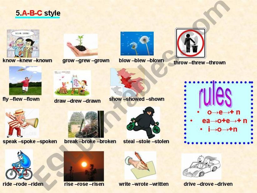 Teaching irregular verbs(6) powerpoint