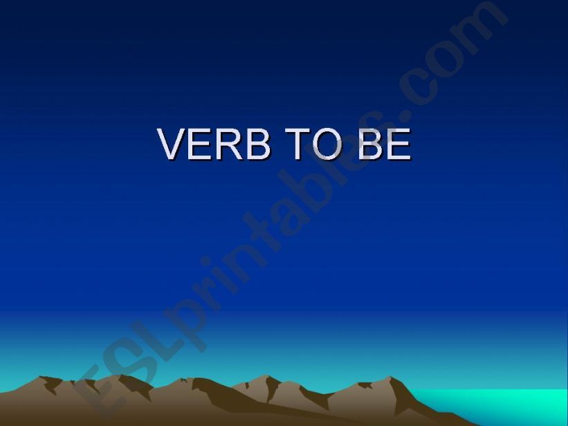 verb to Be powerpoint