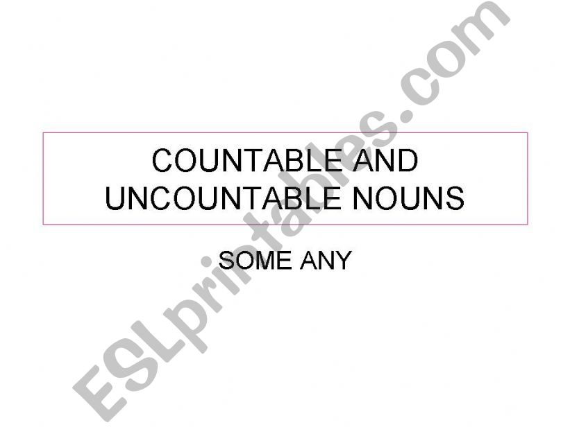 powerpoint presentation on countable uncountable nouns some any