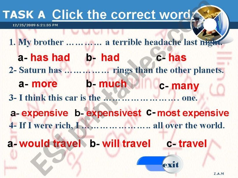 grammar exercises powerpoint