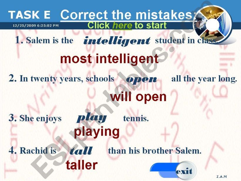 grammar exercises powerpoint