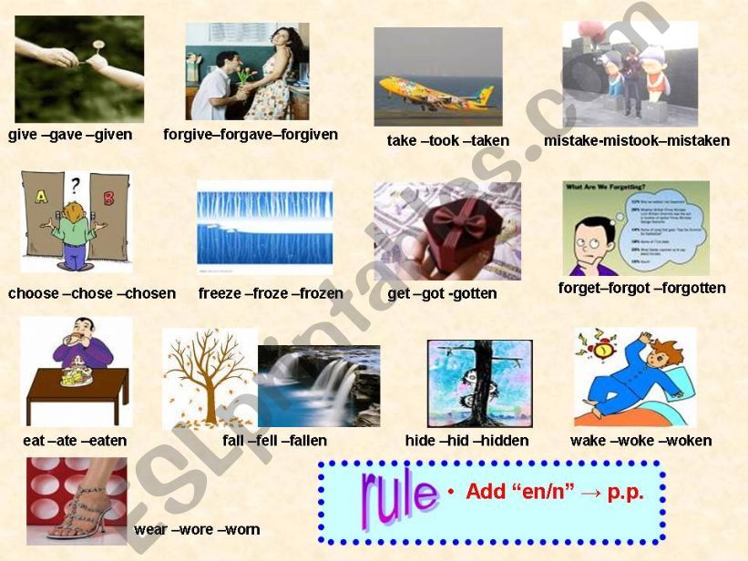 Teaching irregular verbs(7) powerpoint