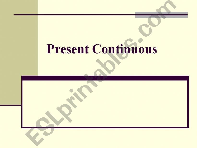 Present Continuous powerpoint