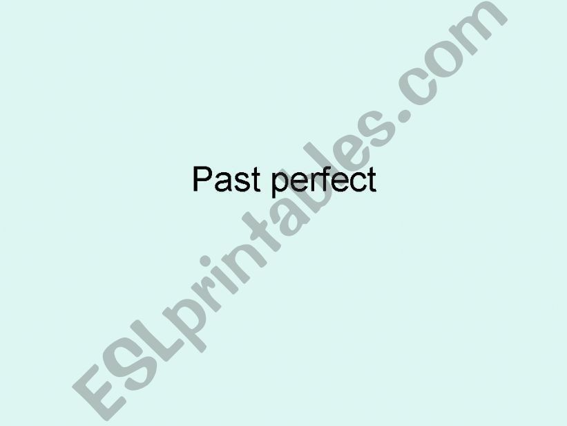 Past Perfect powerpoint