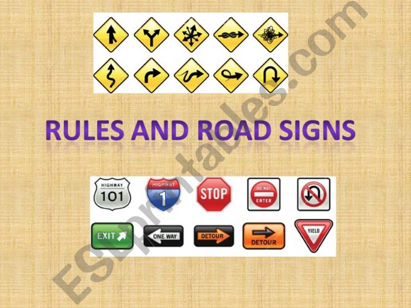 Rules and road signs powerpoint