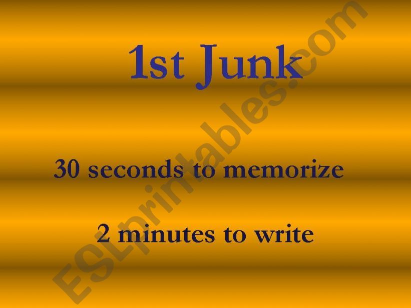 JUNK 2 --> GREAT GAME/WAY TO LEARN VOCABULARY with key