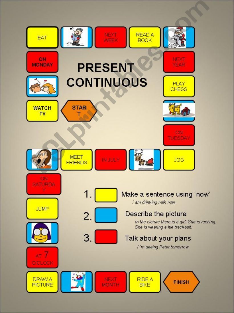 Present Continuous - a boardgame-fully editable
