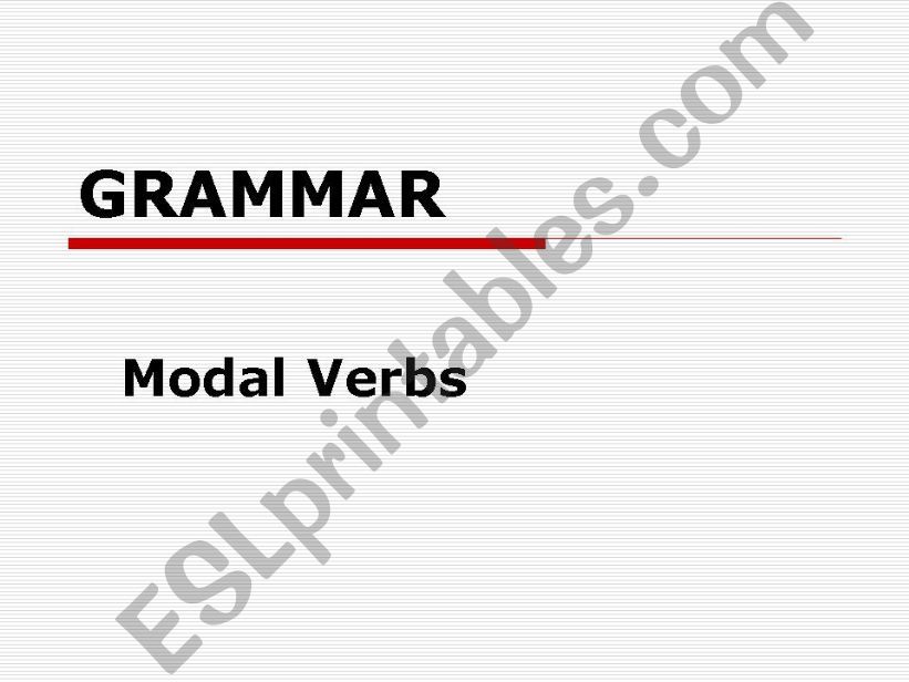 Modal Verbs powerpoint