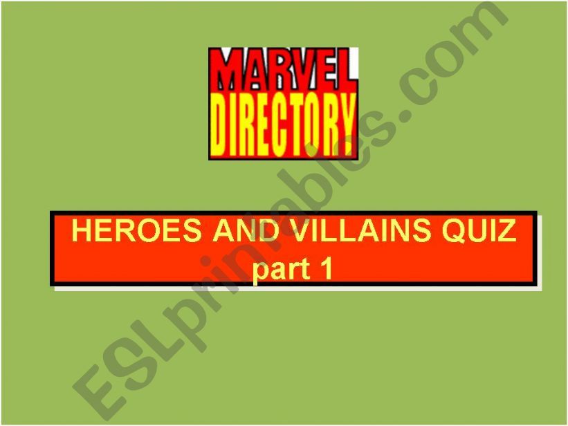 Marvel Hero quiz powerpoint