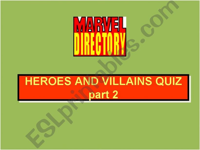 Marvel Hero quiz powerpoint