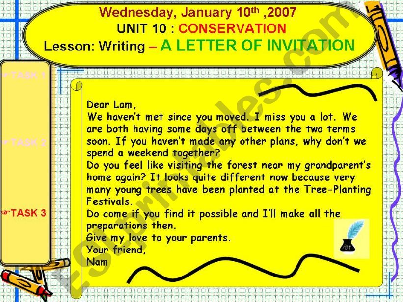 a letter of invitation powerpoint