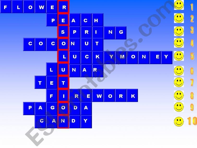 New year crossword powerpoint