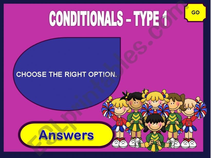 CONDITIONALS - TYPE 1 (GAME) powerpoint
