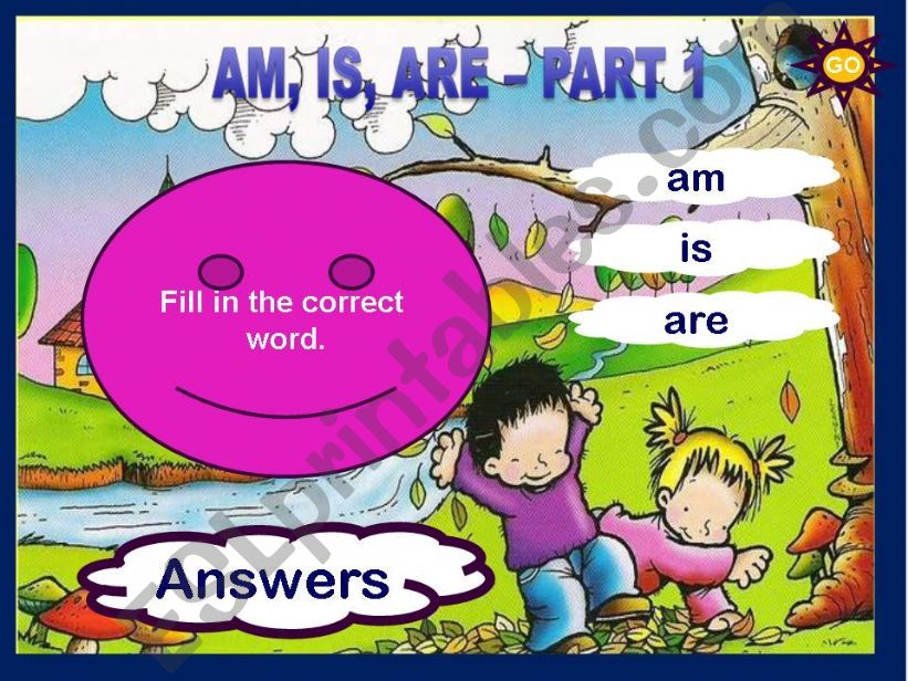 AM, IS, ARE - PART 1 (GAME) powerpoint