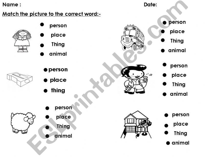 noun worksheets powerpoint