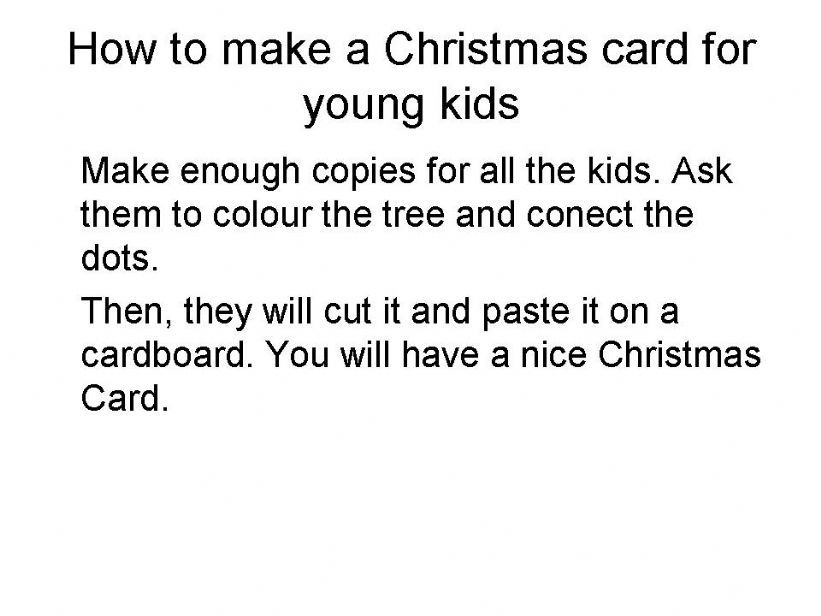 How to make a  Christmas card for young learners