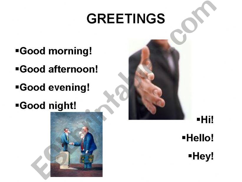 GREETINGS powerpoint