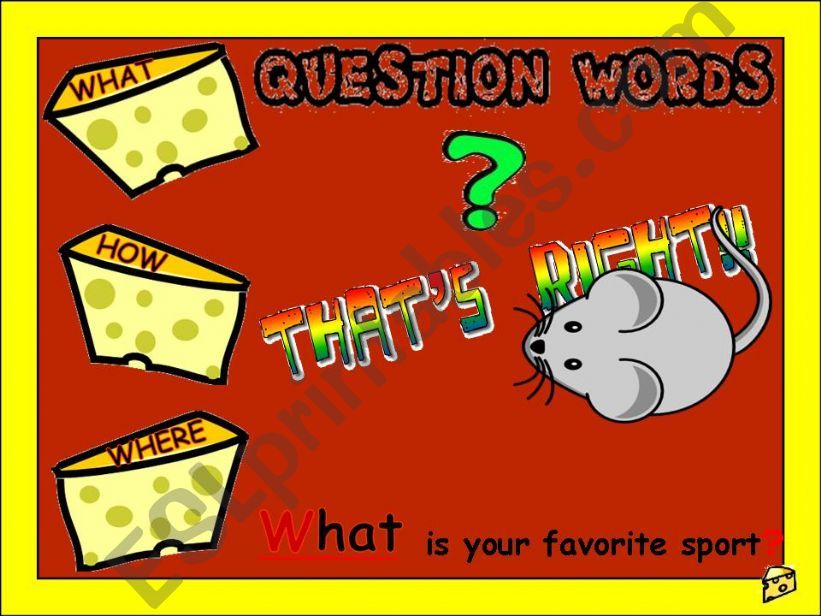 Questions words  (1/3) powerpoint
