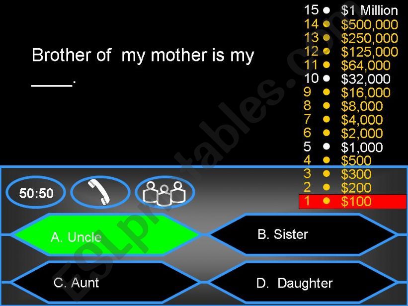 family_one million dolar game powerpoint