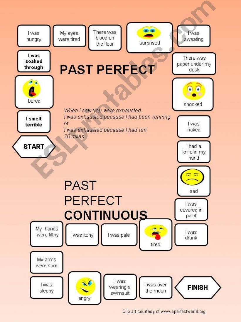 Past Perfect - Past Perfect Continuous - a boardgame