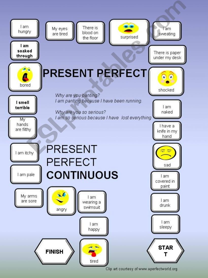 Present Perfect - Present Perfect Continuous - a boardgame