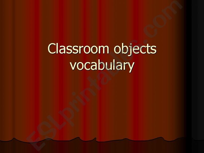 classroom objects powerpoint