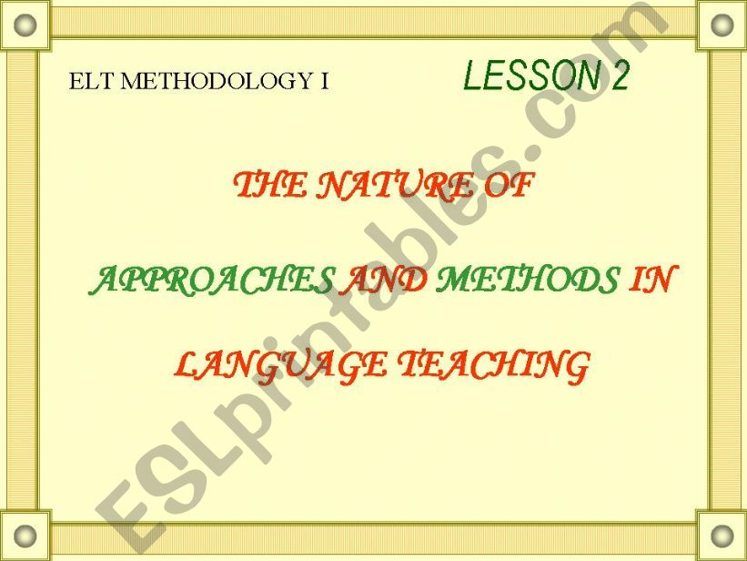 approaches, methods and techniques in language teaching