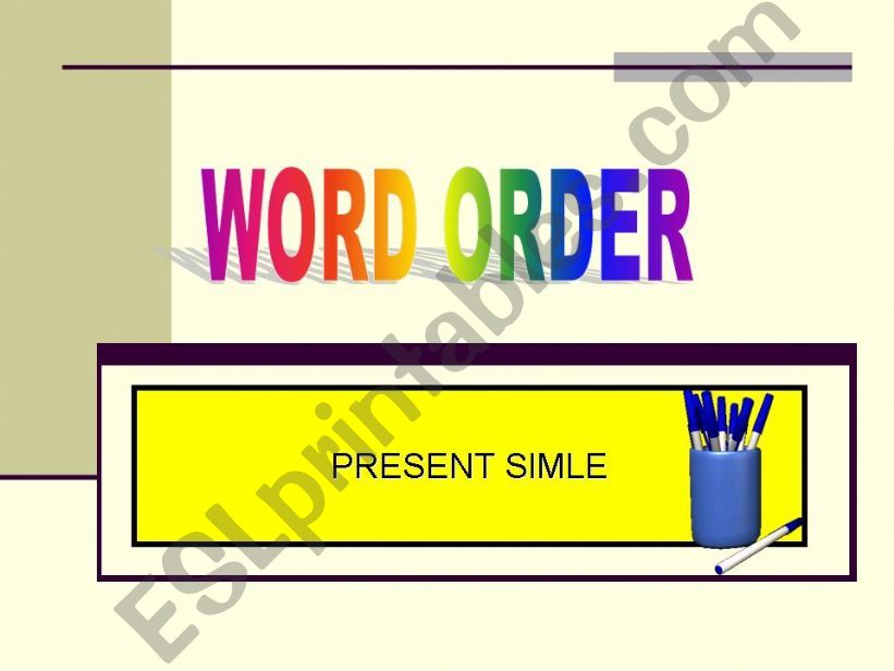 WORD ORDER powerpoint