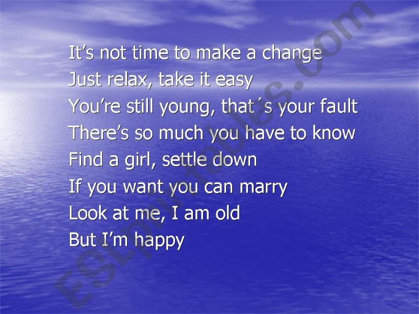 Esl English Powerpoints A Pp About The Song Father And Son By