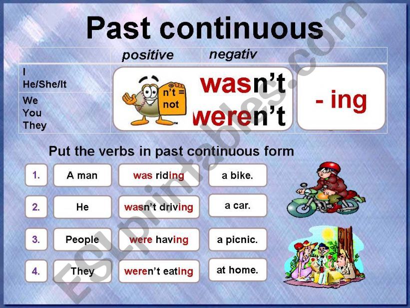 Past continuous (part 1) powerpoint