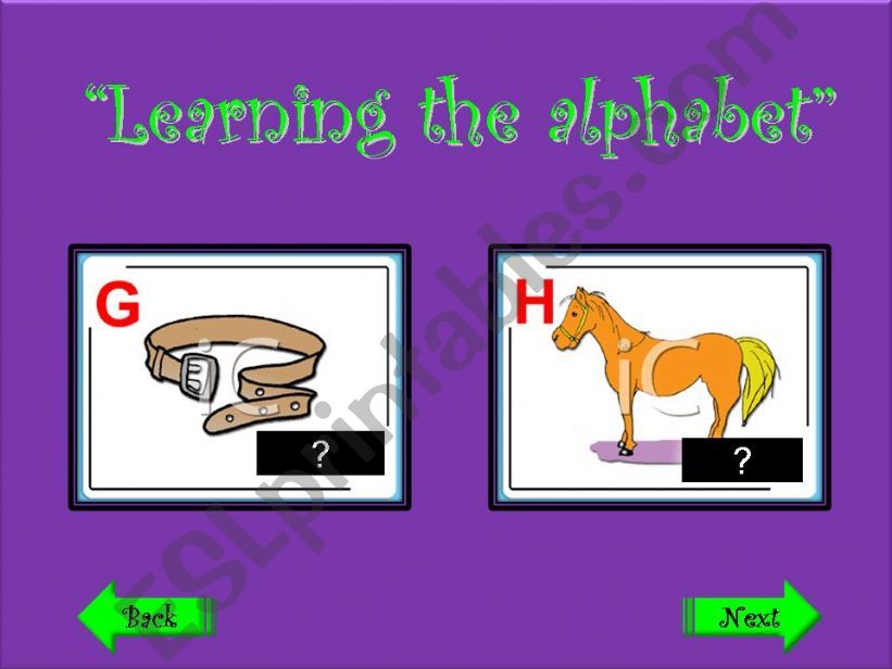 Learning the Alphabet powerpoint