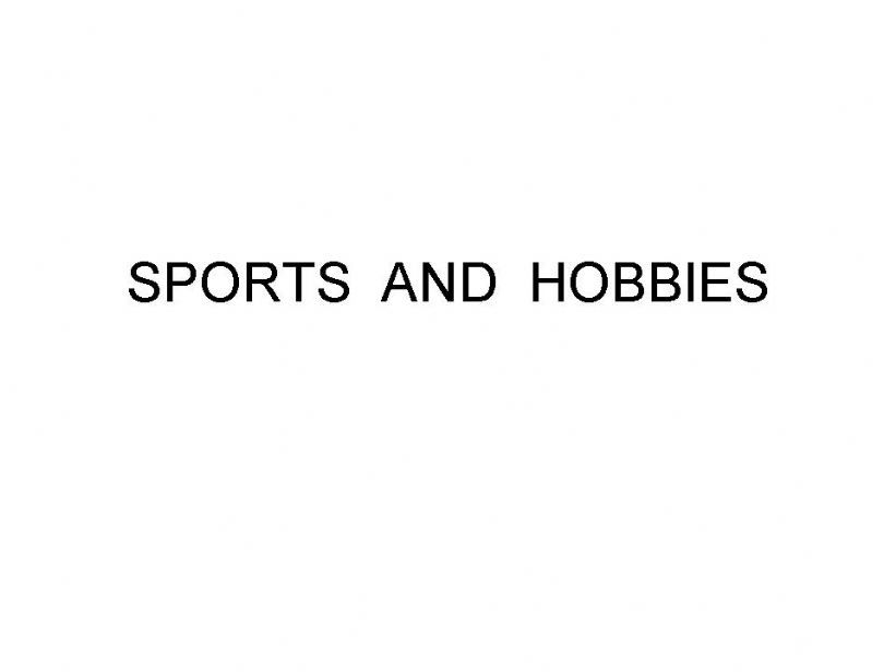 sports and hobbies powerpoint