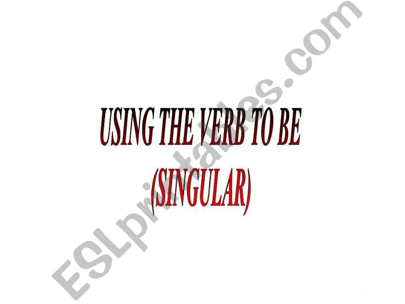 USING THE VERB TO BE powerpoint