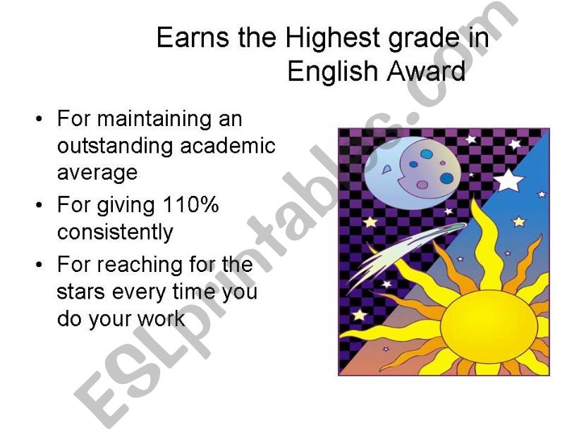 Creative English Awards powerpoint