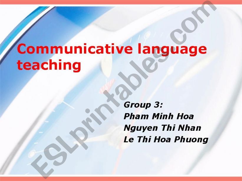 Communicative Language Teaching 1