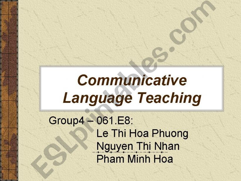 Communicative Language Teaching 3