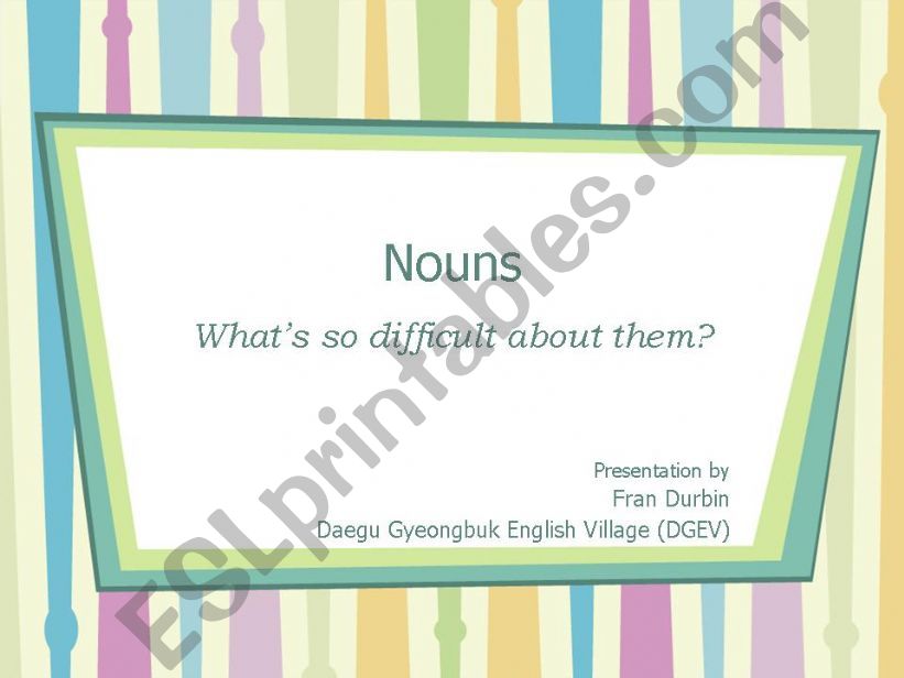 Count and Non-count Nouns powerpoint