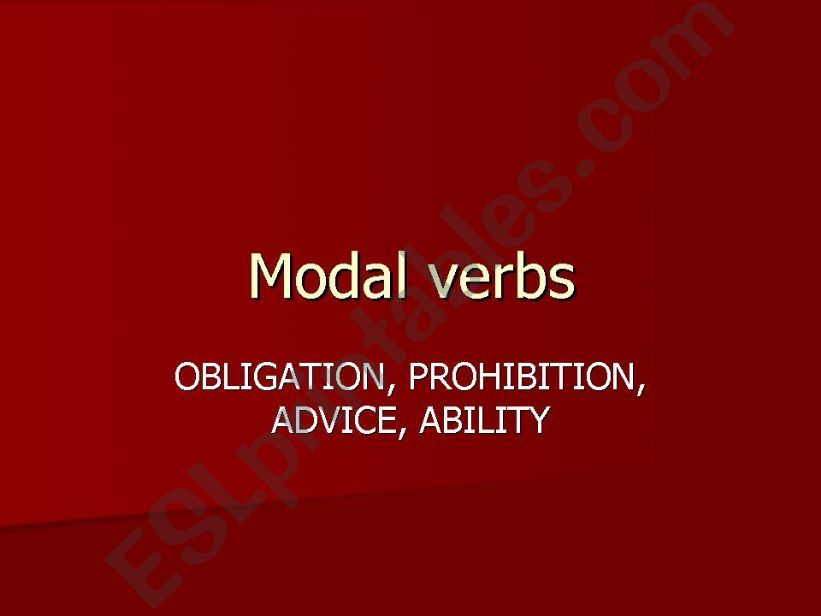 Modal verbs powerpoint