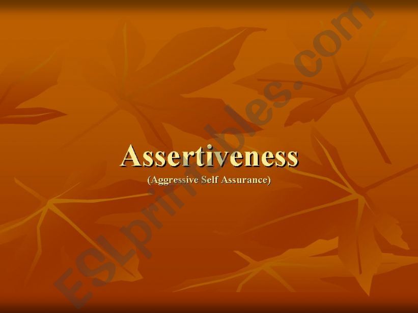 Assertiveness powerpoint