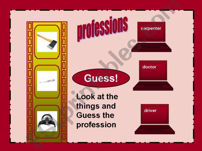 Professions. Game. powerpoint